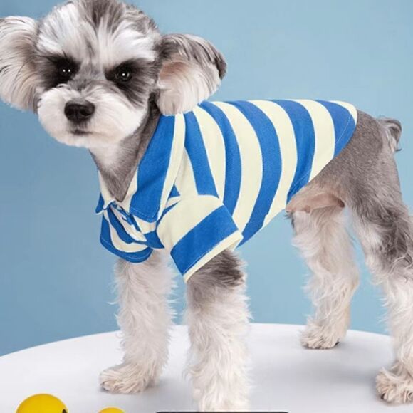 Super Cute Dog Striped Polo NWT - Picture 2 of 3